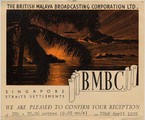 BMBC - British Malaya Broadcasting Co. in Singapur